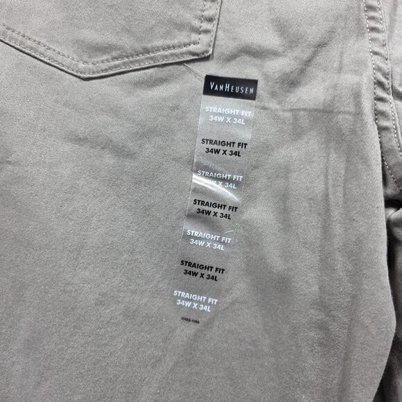 Van Heusen Flex Waistband Dress Pants Mens 34x34 Olive Straight Fit Non-Iron - Picture 13 of 13